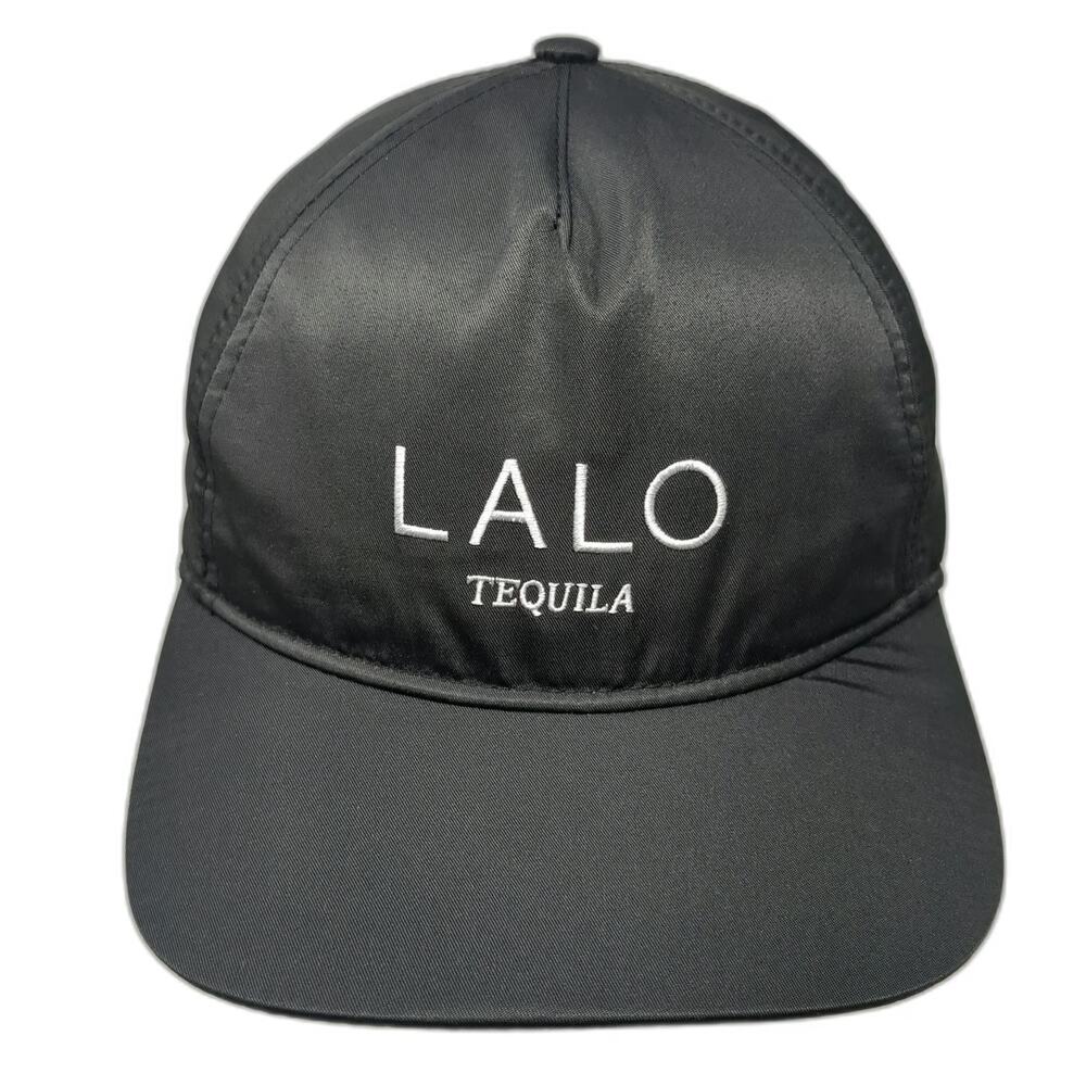 Lalo Tequila 5 Panel Black Hat One Size Strapback Embroidered Logo Performance